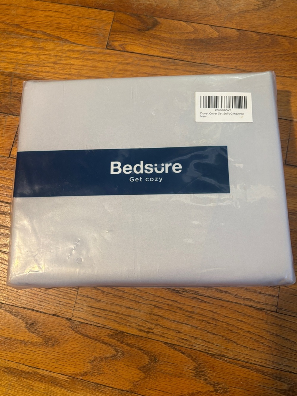 Bedsure Light Gray Duvet Cover & pillow case set - full size new
